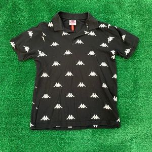 Medium Kappa Black And White Logo Polo Shirt
